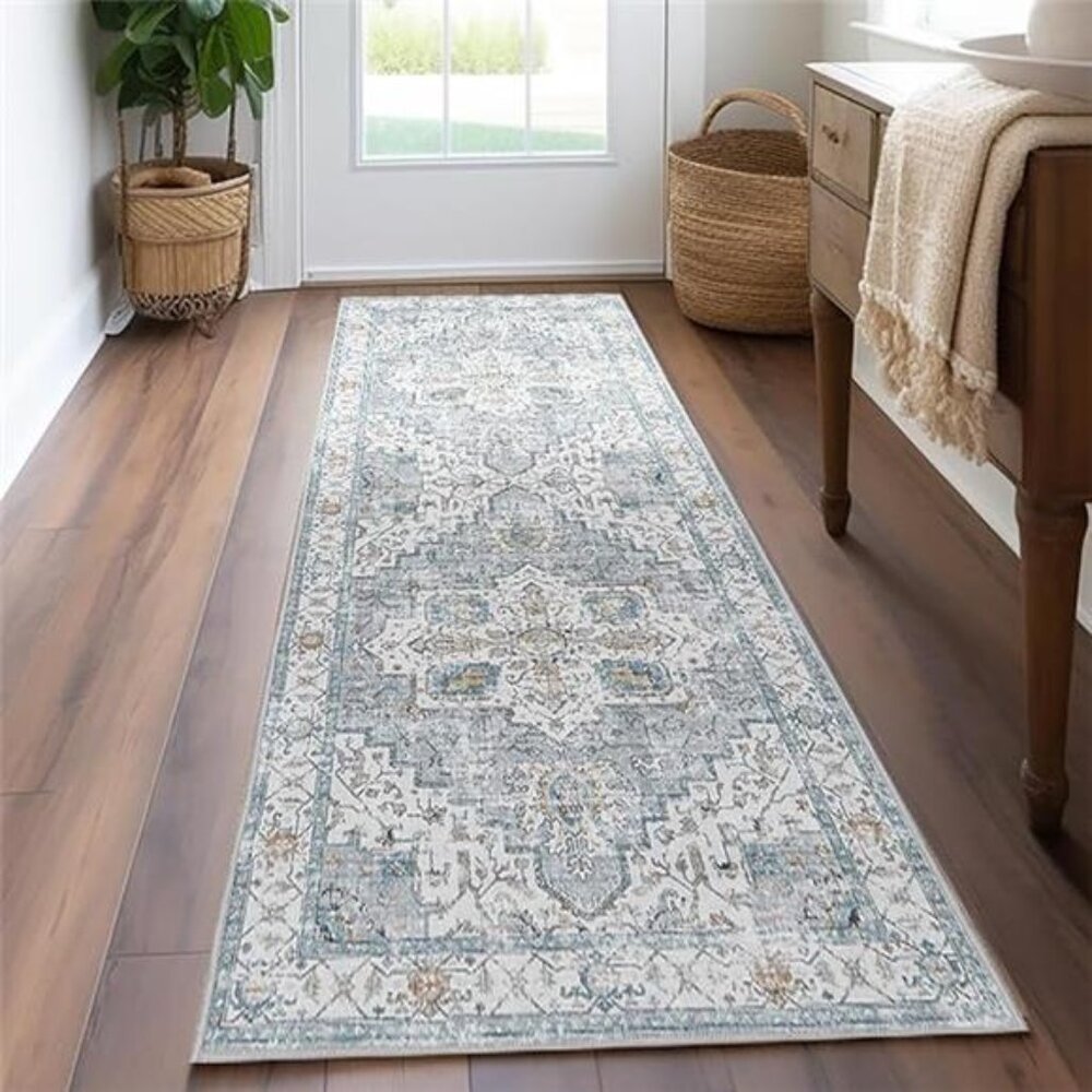 Runner Rug 2x6, Bohemian Hallway Rug Kitchen Rug Washable Rug Floral Runner - Picture 7 of 7